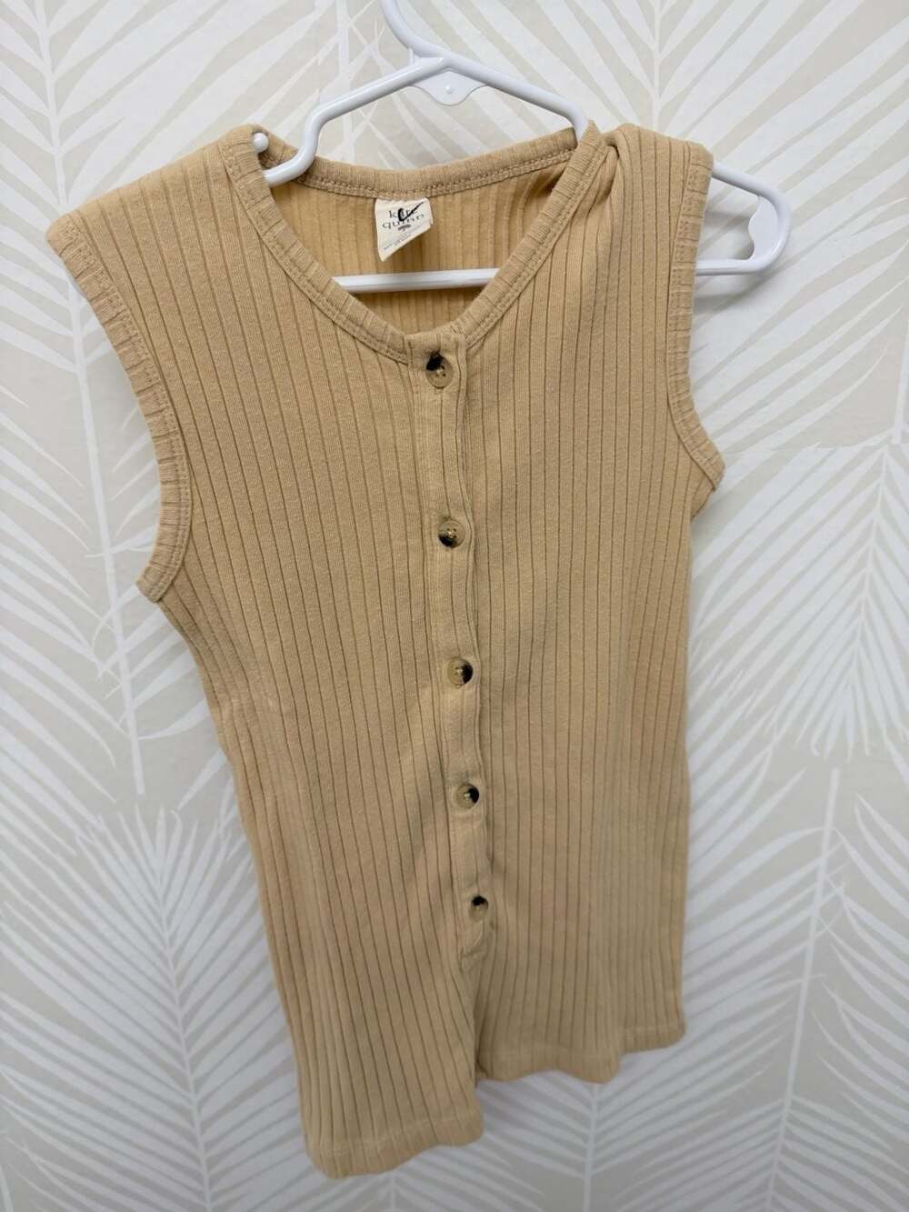 Kate Quinn Organic Cotton Ribbed Button-Up Tank Top 2T